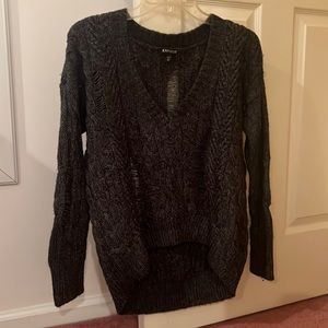 Express- V-neck sweater, shorter in the front, longer in the back-long sleeves